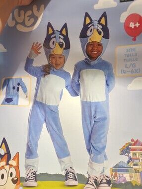 NWT Bluey Toddler Costume Large 4-6X Jumpsuit & Head Piece Halloween Cosplay New